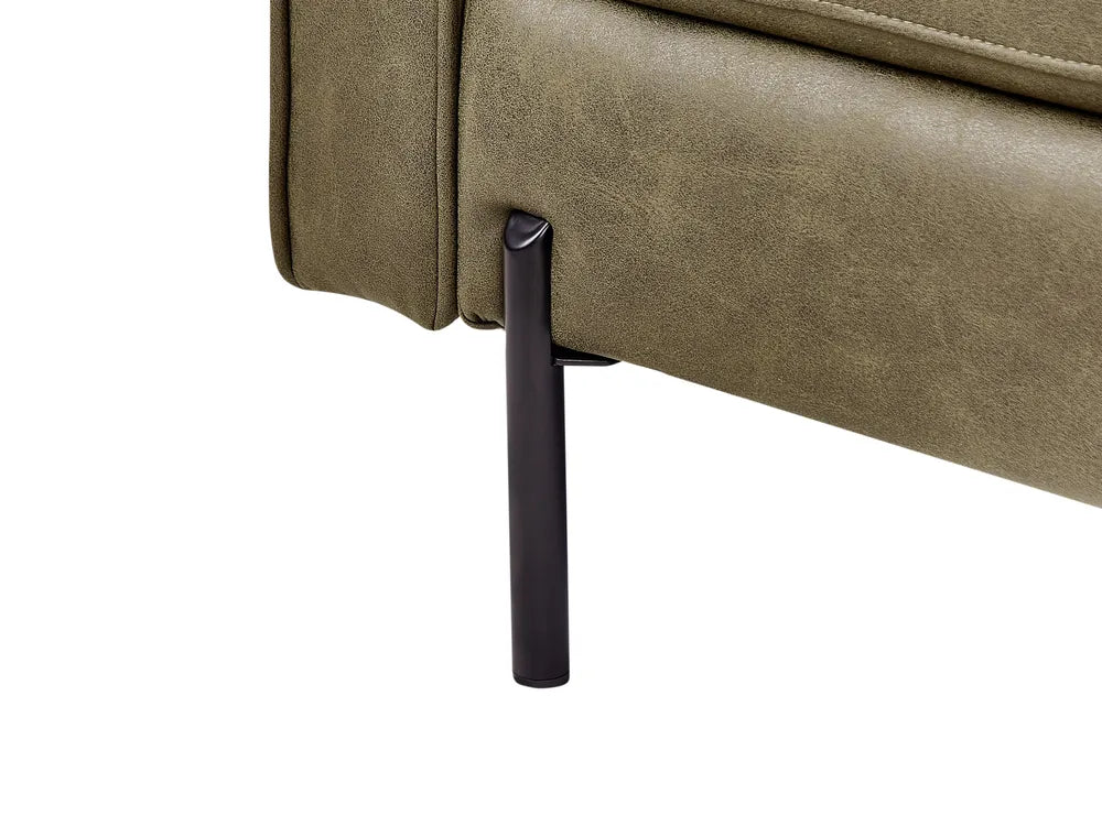 Left-Hand Chaise Lounge Faux Leather Green Orlin