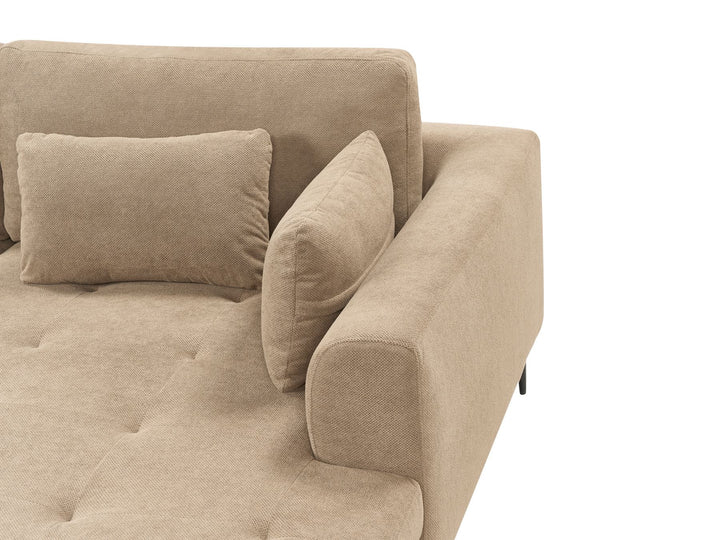 Flam Left Hand Fabric Corner Sofa Light Brown