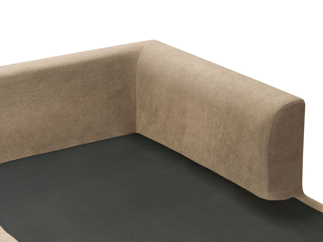 Flam Left Hand Fabric Corner Sofa Light Brown