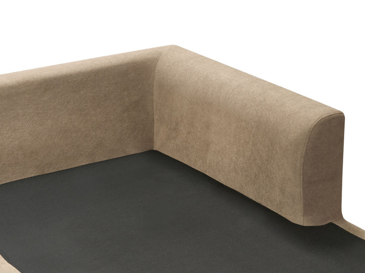 Flam Left Hand Fabric Corner Sofa Light Brown