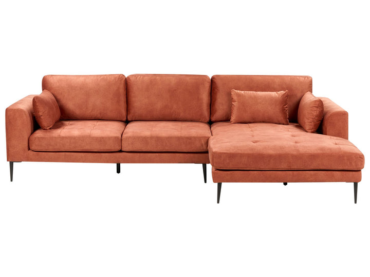 Flam Velvet Left Hand Corner Sofa Orange