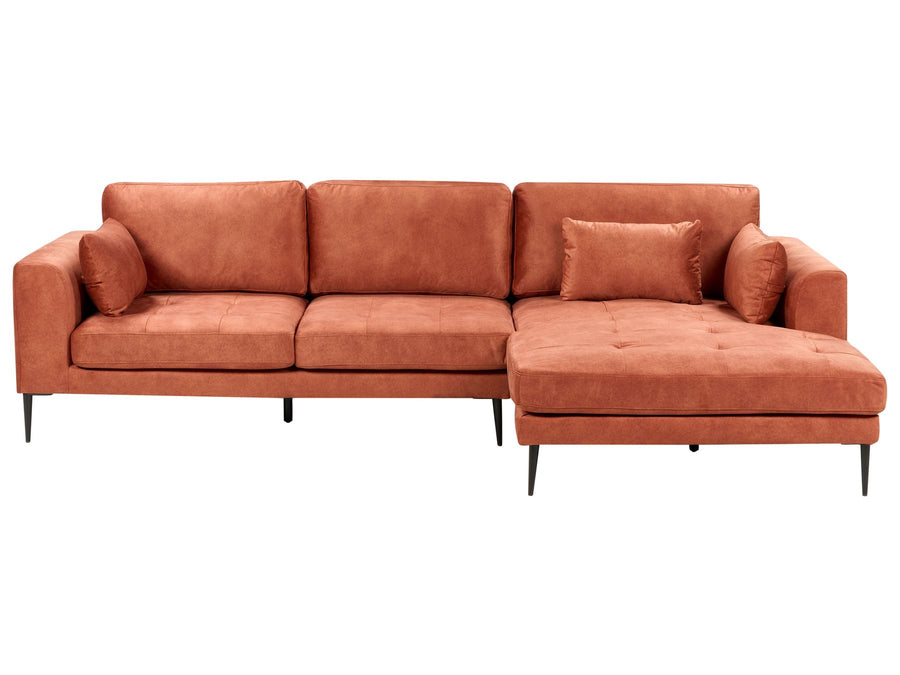 Flam Velvet Left Hand Corner Sofa Orange