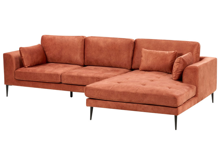 Flam Velvet Left Hand Corner Sofa Orange