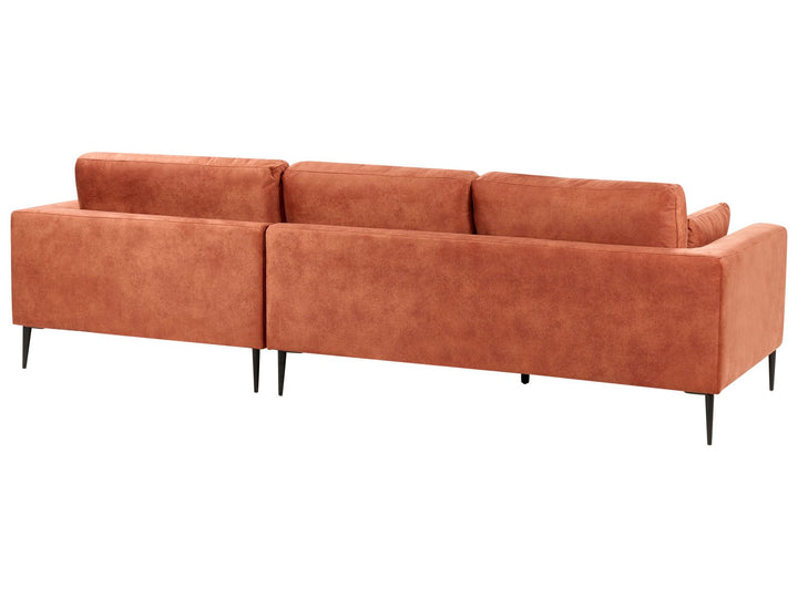 Flam Velvet Left Hand Corner Sofa Orange