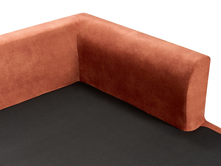 Flam Velvet Left Hand Corner Sofa Orange
