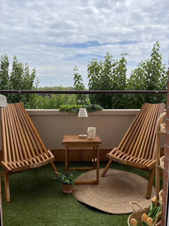 Bistro Set Acacia Wood Brown Celia