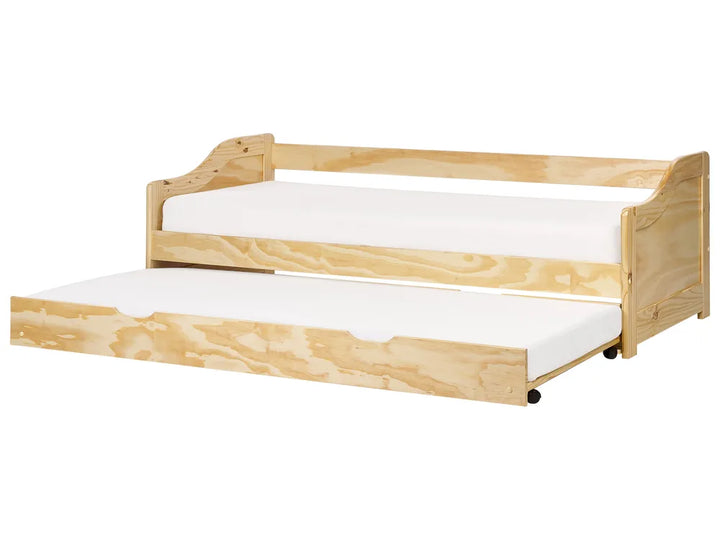 Trundle Bed Pine Wood Hinman 90 x 200 cm (EU Single) Light Brown