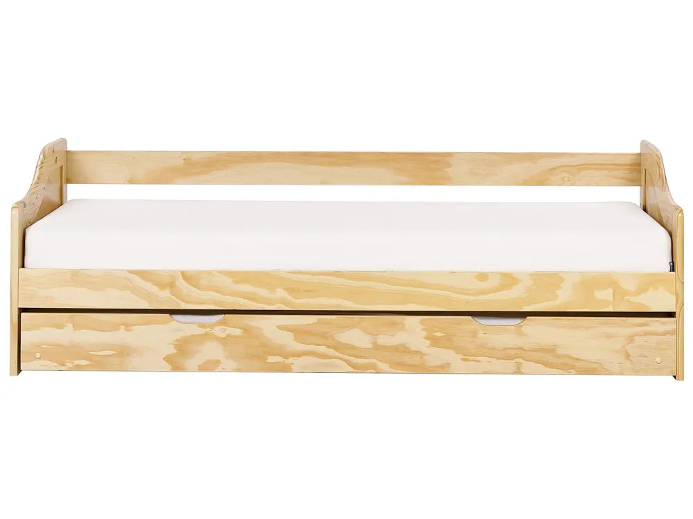 Trundle Bed Pine Wood Hinman 90 x 200 cm (EU Single) Light Brown