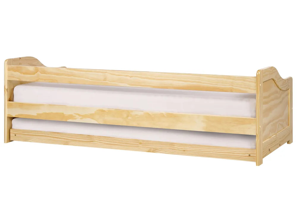 Trundle Bed Pine Wood Hinman 90 x 200 cm (EU Single) Light Brown