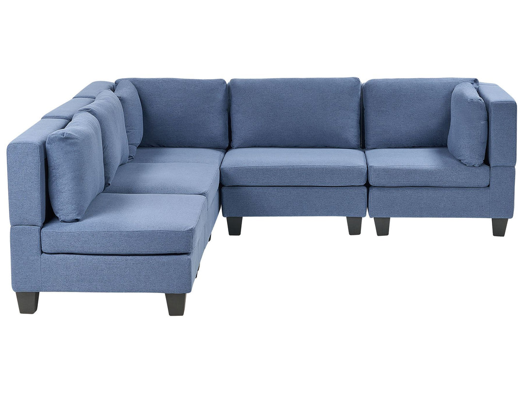 Unstad 5 Seater Right Hand Modular Fabric Corner Sofa Blue