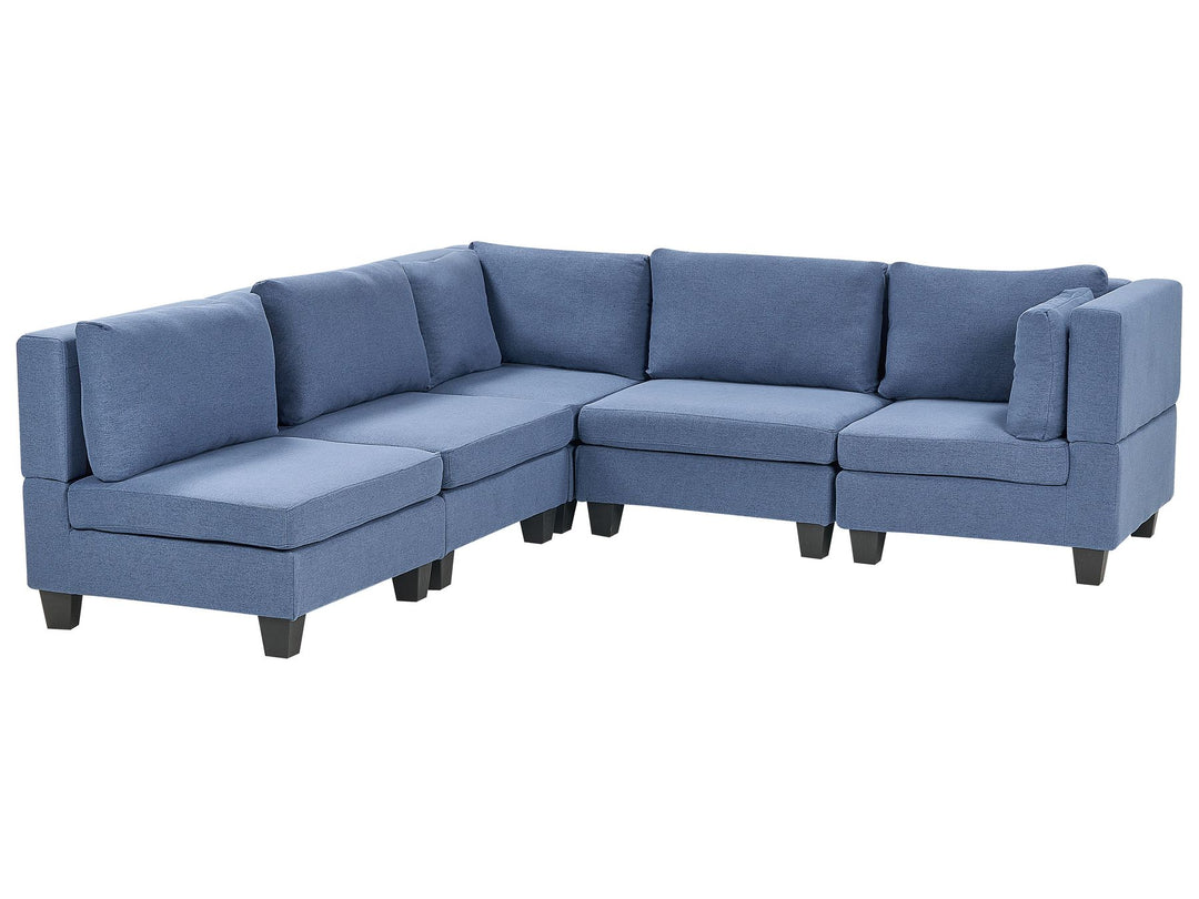 Unstad 5 Seater Right Hand Modular Fabric Corner Sofa Blue