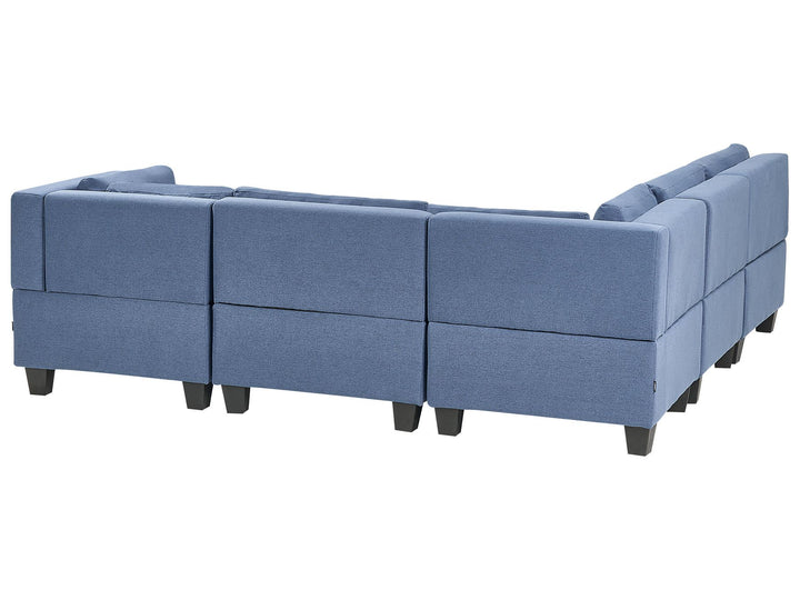 Unstad 5 Seater Right Hand Modular Fabric Corner Sofa Blue