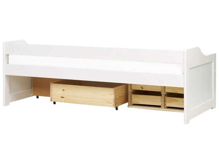 Daybed with Storage Pine Wood Philippa 90 x 200 cm (EU Single) White