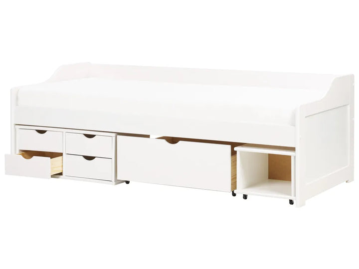 Daybed with Storage Pine Wood Philippa 90 x 200 cm (EU Single) White