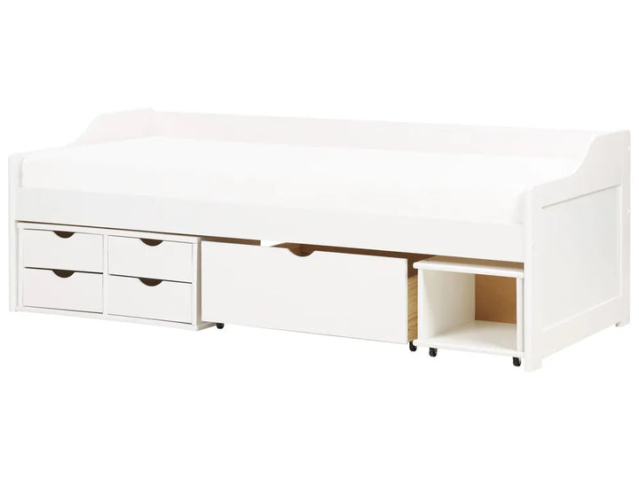 Daybed with Storage Pine Wood Philippa 90 x 200 cm (EU Single) White