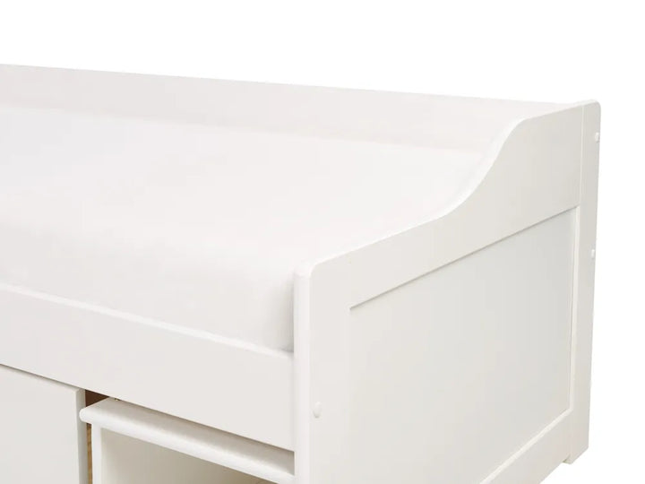 Daybed with Storage Pine Wood Philippa 90 x 200 cm (EU Single) White