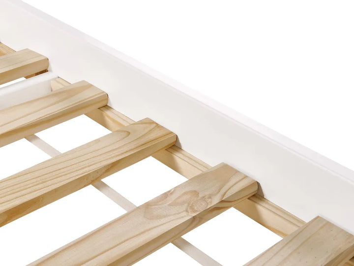 Daybed with Storage Pine Wood Philippa 90 x 200 cm (EU Single) White