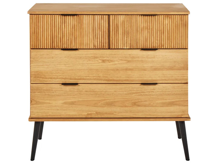 4 Drawer Chest Pine Wood Brown Top-Notch Quality Ophelia