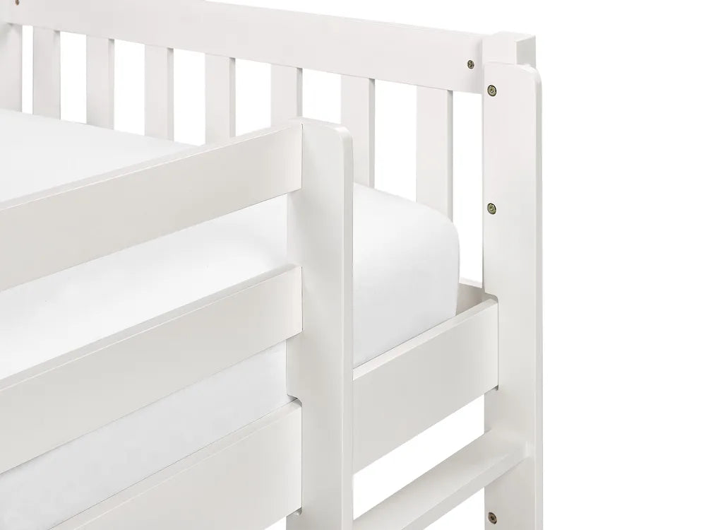 Mid Sleeper Bed Wood 90 x 200 cm (EU Single) White Lampley