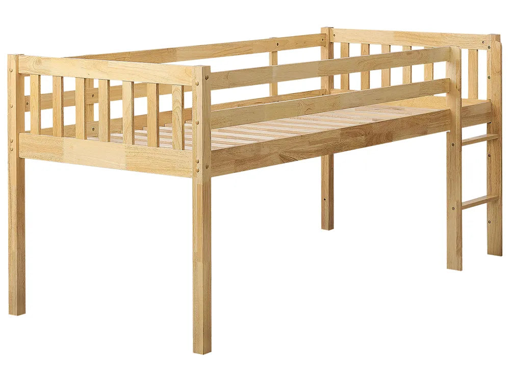 Mid Sleeper Bed Wood Lampley 90 x 200 cm (EU Single) Light Brown