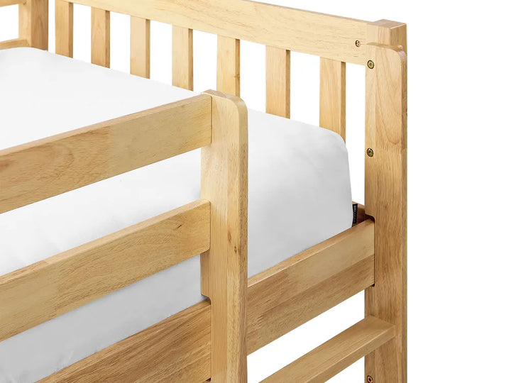 Mid Sleeper Bed Wood Lampley 90 x 200 cm (EU Single) Light Brown