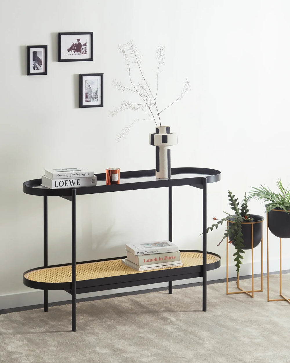 Console Table Black Stable and Durable Construction Prello