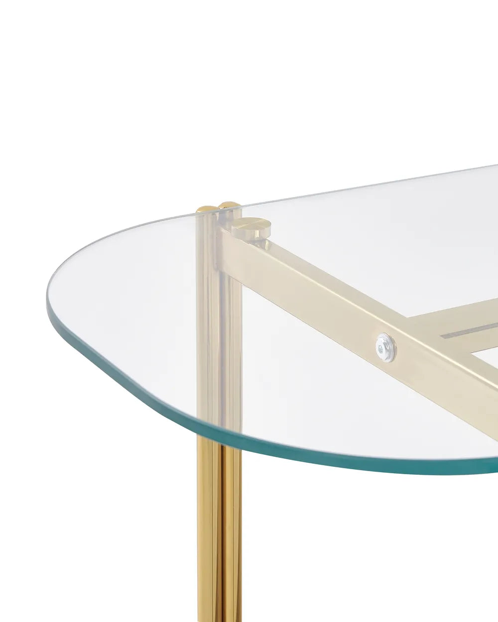 Console Table Tempered Glass Gold  Modern Design Vistro