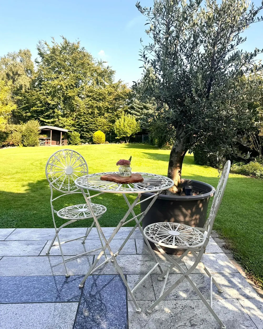 Bistro Set Folding Metal White Kelly