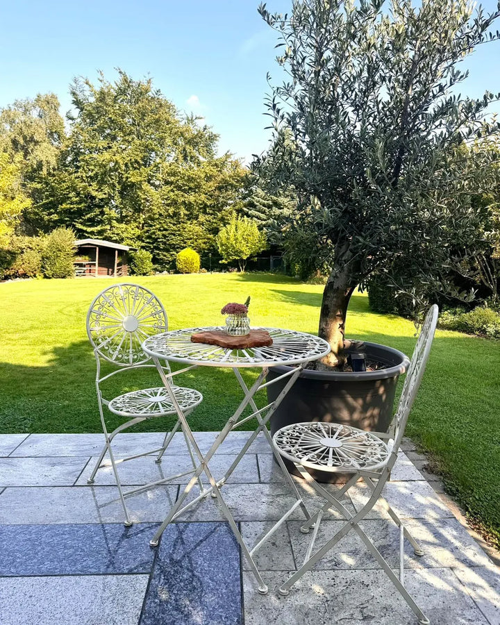 Bistro Set Folding Metal White Kelly