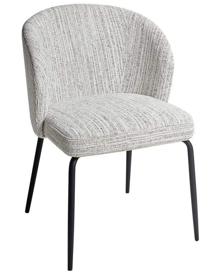 Set of 2 Dining Chairs Fabric White Venice