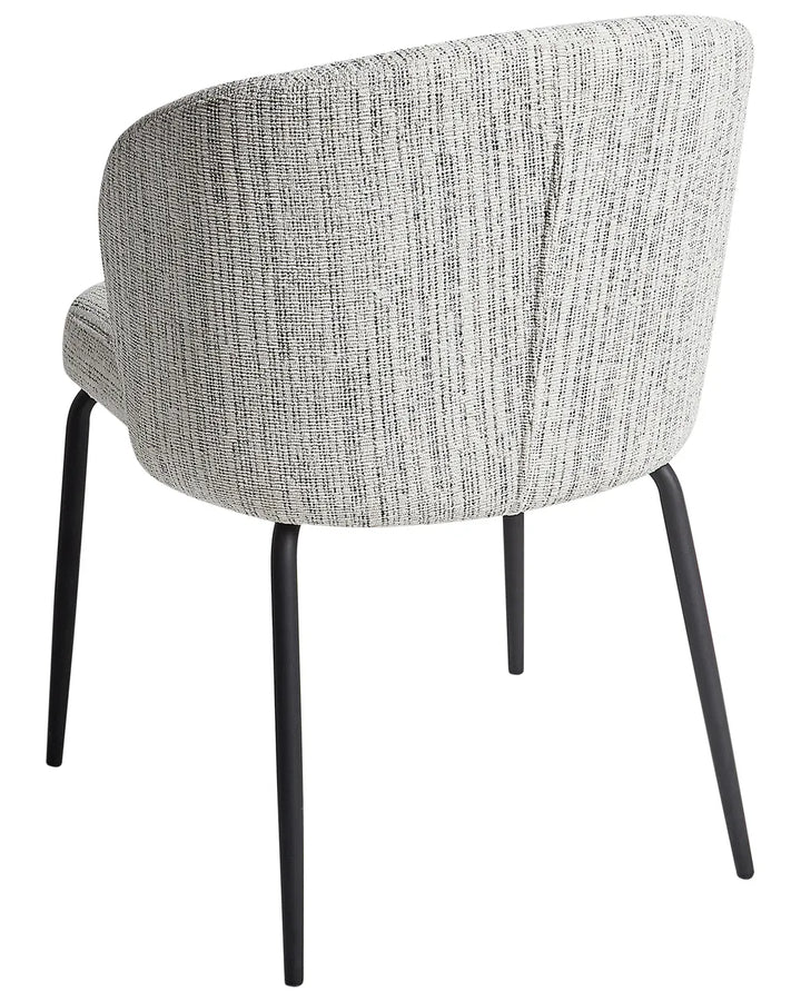 Set of 2 Dining Chairs Fabric White Venice