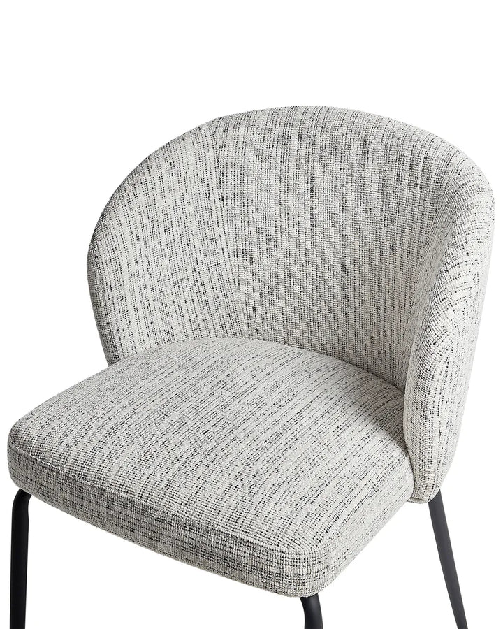 Set of 2 Dining Chairs Fabric White Venice