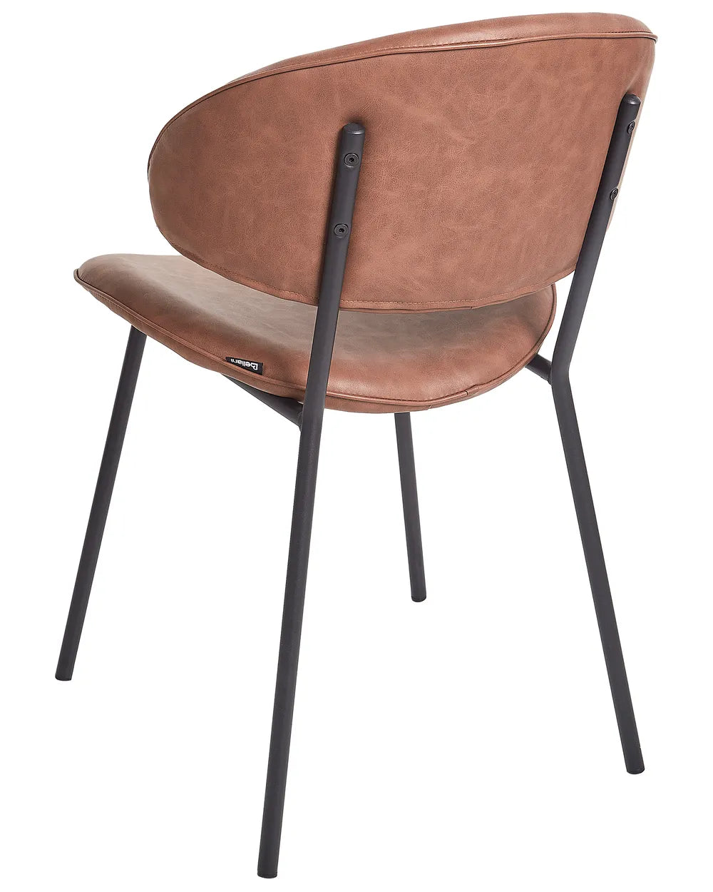 Set of 2 Dining Chairs Faux Leather Brown Zoe