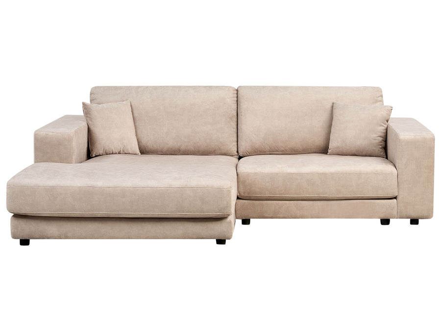 Lofoten Right Hand 3 Seater Velvet Corner Sofa Beige