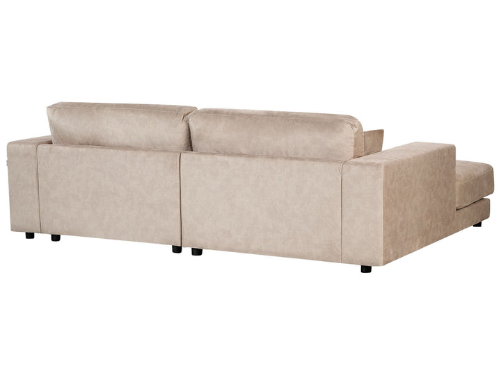 Lofoten Right Hand 3 Seater Velvet Corner Sofa Beige