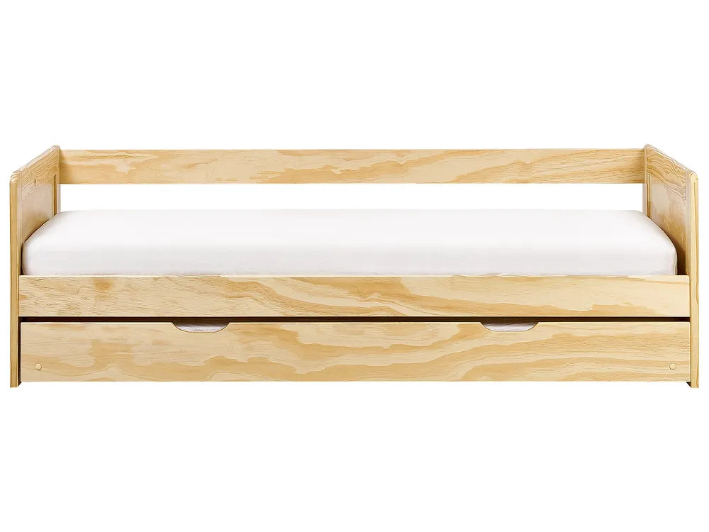 Trundle Bed Pine Wood Erthridge 90 x 200 cm (EU Single) Light Brown