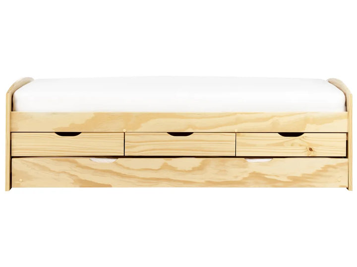 Trundle Bed Pine Wood Helmward 90 x 200 cm (EU Single) Light Brown