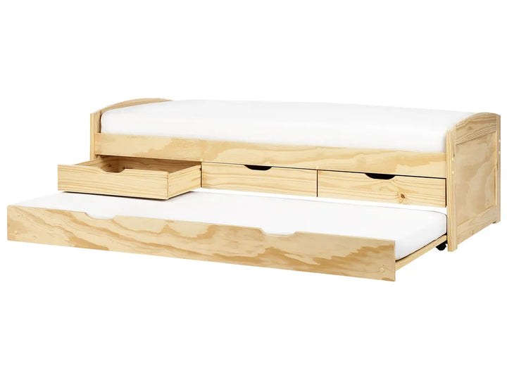 Trundle Bed Pine Wood Helmward 90 x 200 cm (EU Single) Light Brown