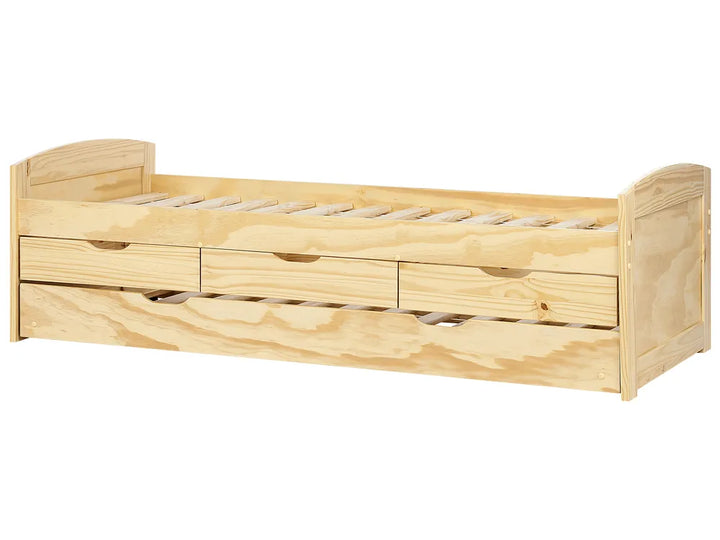 Trundle Bed Pine Wood Helmward 90 x 200 cm (EU Single) Light Brown