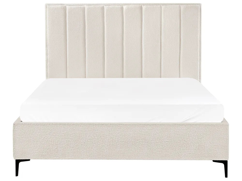 Bedroom Set Boucle 160 x 200 cm (EU King Size) Off-White Ellane