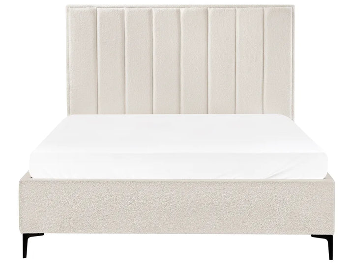 Bedroom Set Boucle 160 x 200 cm (EU King Size) Off-White Ellane