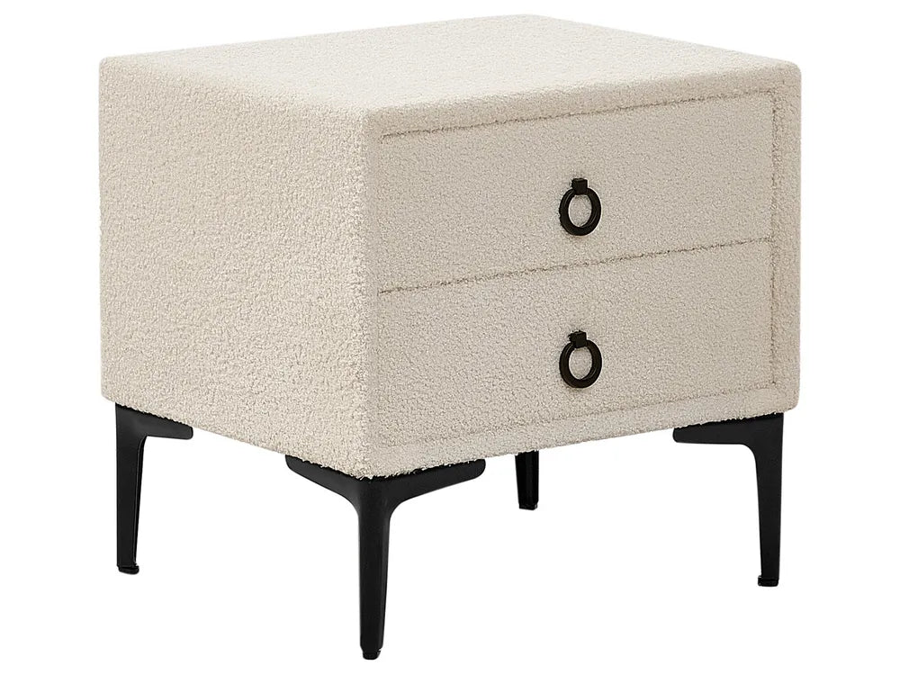 Bedroom Set Boucle 160 x 200 cm (EU King Size) Off-White Ellane