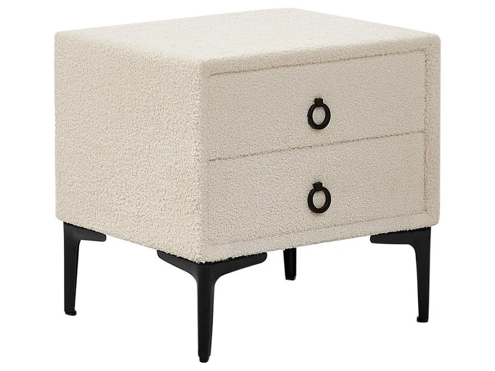 Bedroom Set Boucle 180 x 200 cm (EU Super King) Off-White Ellane