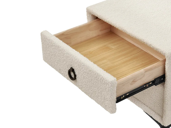 Bedroom Set Boucle 180 x 200 cm (EU Super King) Off-White Ellane