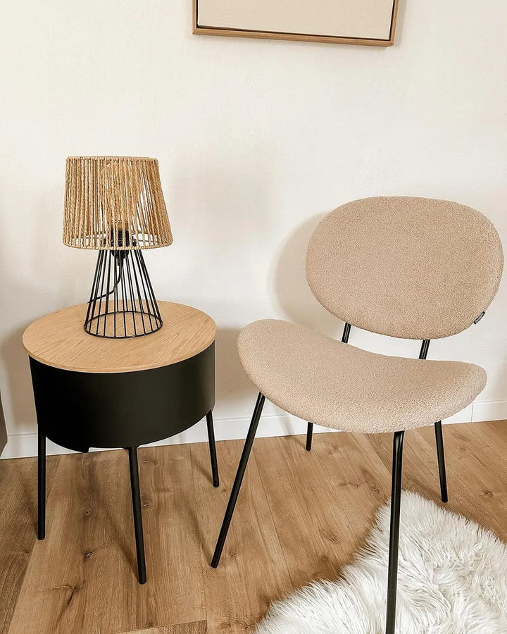 Set of 2 Dining Chairs Boucle Taupe Isabela