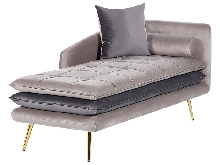 Right-Hand Chaise Lounge Velvet Taupe Vervino