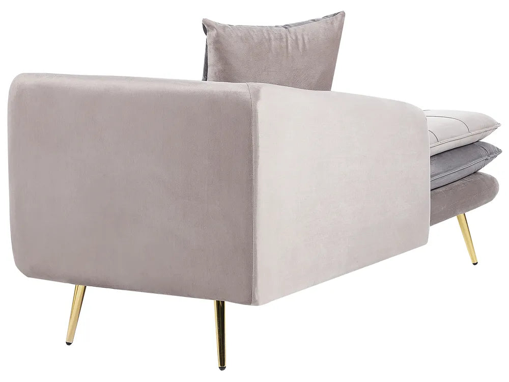 Right-Hand Chaise Lounge Velvet Taupe Vervino