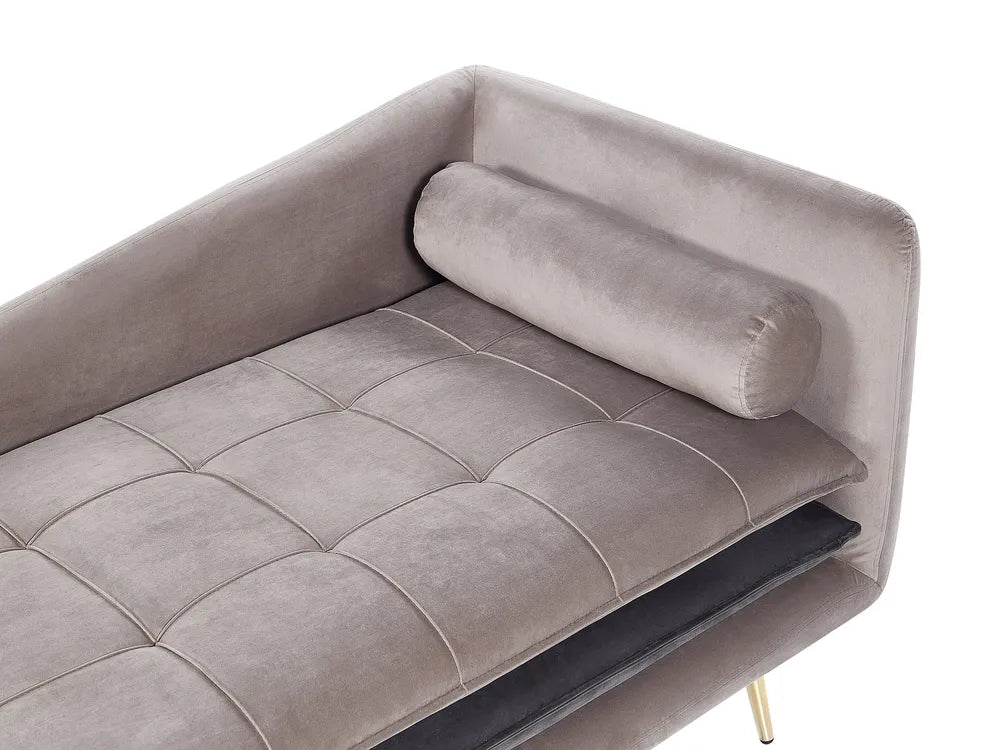 Right-Hand Chaise Lounge Velvet Taupe Vervino