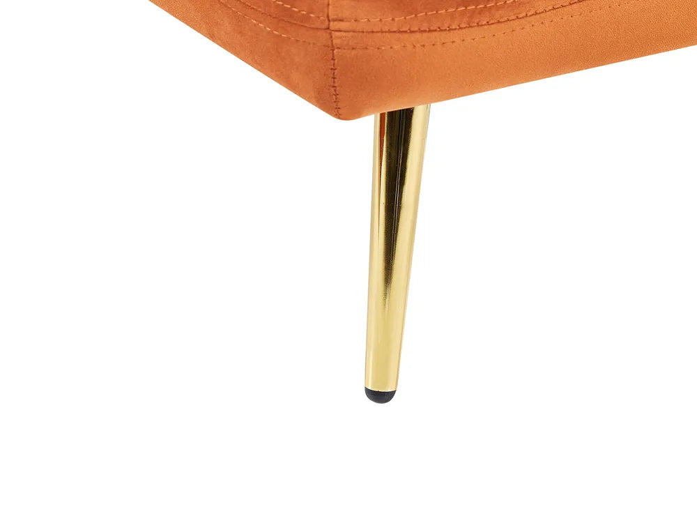 Right-Hand Chaise Lounge Velvet Orange Vervino