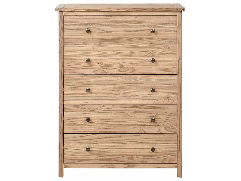 5 Drawer Chest Sassafras Wood Brown Ebern 85cm | Classic Design